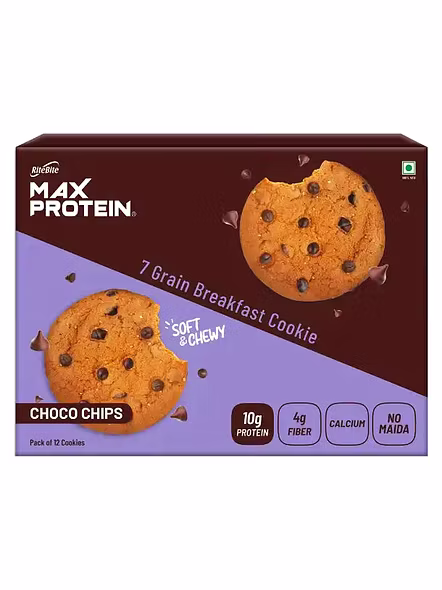 Rite Bite Max Protein Cookies Choco Chips (55 G)-2326