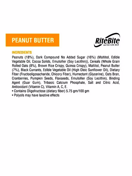 Rite Bite Peanut Butter Dark Choc (40 G)-1