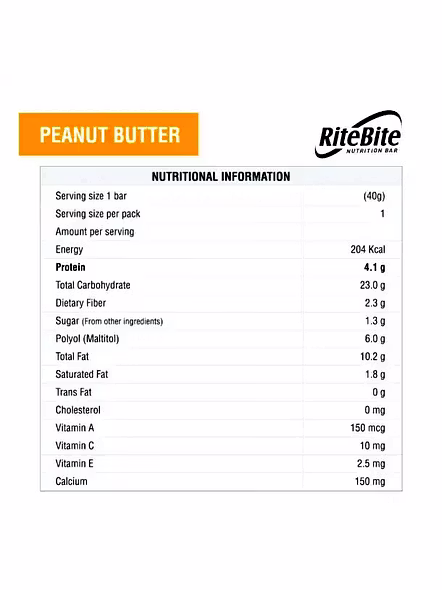 Rite Bite Peanut Butter Dark Choc (40 G)-2