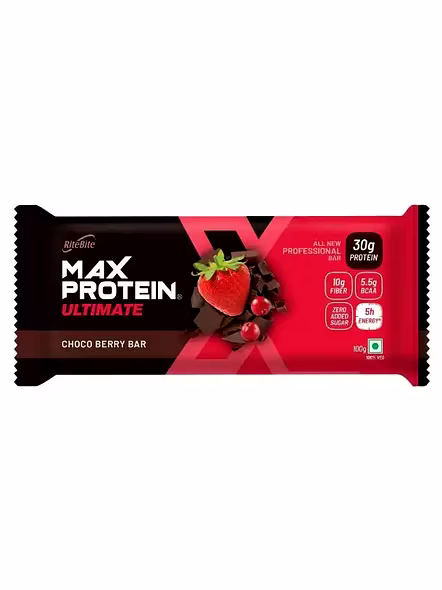 Rite Bite Max Protein Choco Berry Bar 30G Protein (100 G)-2329