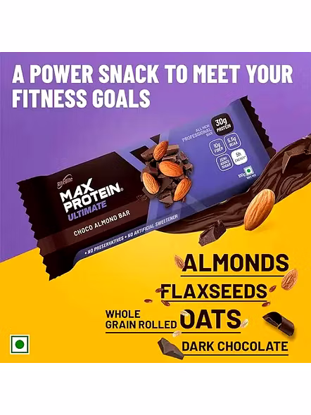 Rite Bite Max Protein Choco Almond Bar 30G Protein (100 G)-2330