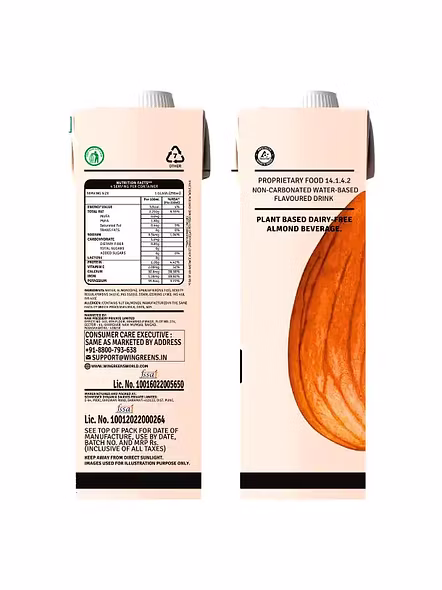 Raw Pressery Almond Milk Unsweetened Plain (1 Lt)-1