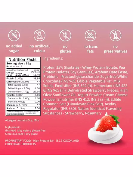 Phab Protein Bar Strawberry Greek Yogurt (35 G)-3