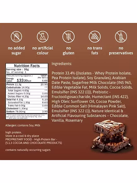 Phab Protein Bar Chocolate Brownie (35 G)-1