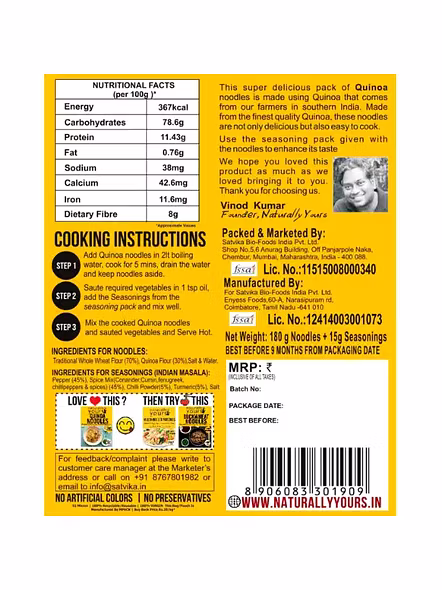 Naturally Yours Quinoa Noodles (180 G)-1