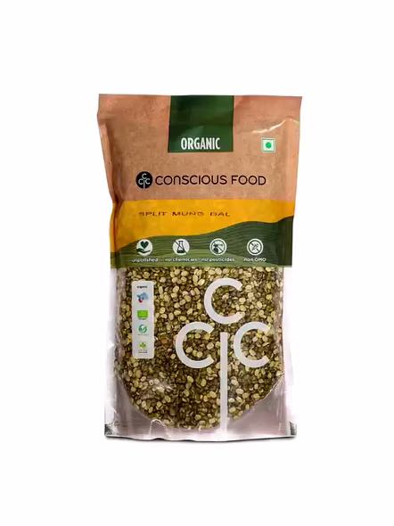 Conscious Food Moong Dal Green Spilt (500 G)-2381