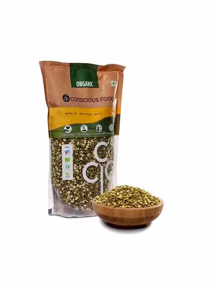 Conscious Food Moong Dal Green Spilt (500 G)-1