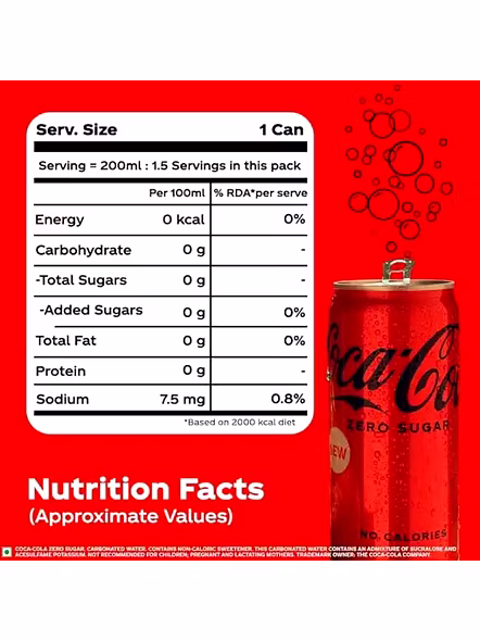 Coca Cola Zero Sugar Tin Indian (300 Ml)-2