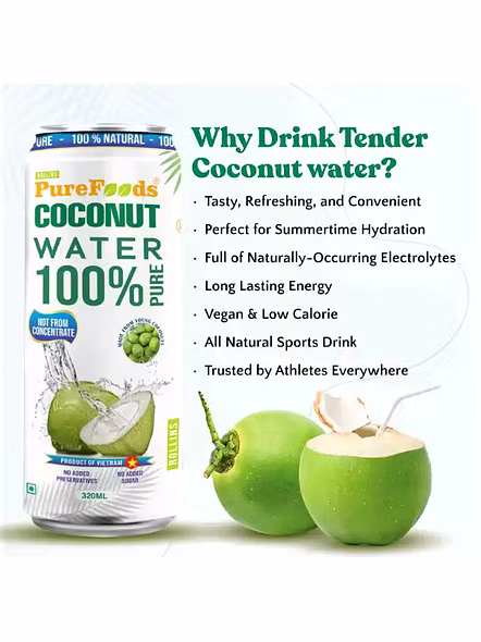 Pure Foods Coconut Water Can (320 Ml)-1