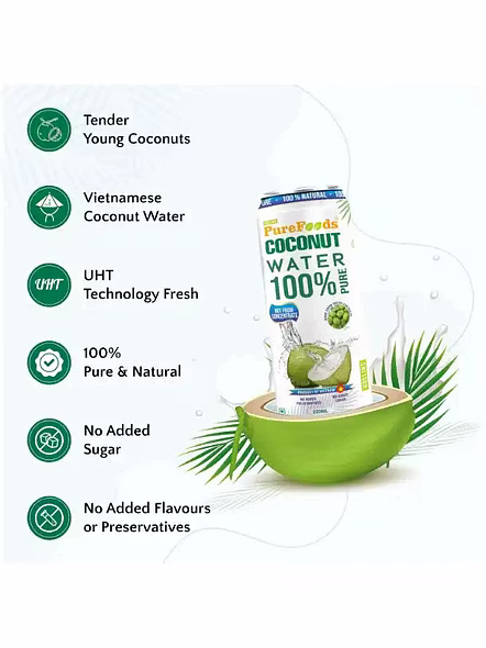 Pure Foods Coconut Water Can (320 Ml)-2