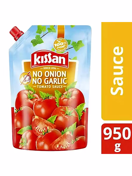 Kissan Tomato Sauce No Onion No Garlic Pouch (950 G)-2518