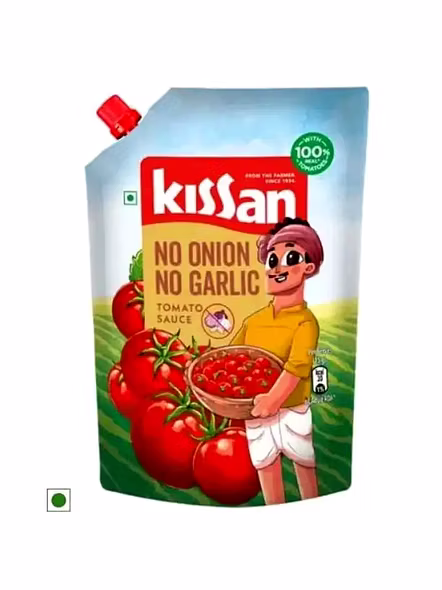 Kissan Tomato Sauce No Onion No Garlic Pouch (950 G)-1