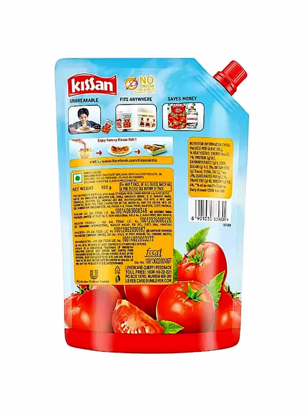 Kissan Tomato Sauce No Onion No Garlic Pouch (950 G)-2