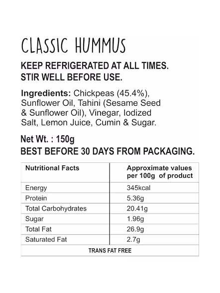 Wingreens Classic Hummus Dip (150 G)-1