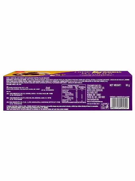 Parle Hide&amp;Seek Milano Hazelnut Choco Biscuits (60 G)-1