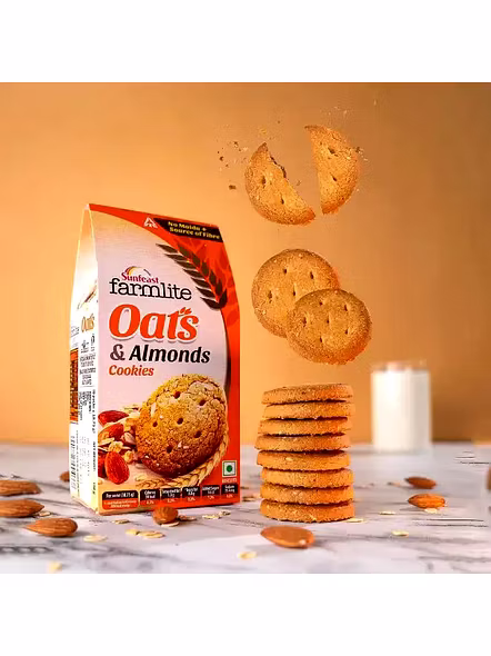 Sunfeast Farmlite Oats Almond Cookies (150 G)-1