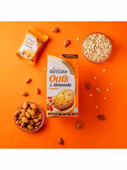 Sunfeast Farmlite Oats Almond Cookies (150 G)-2