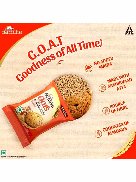 Sunfeast Farmlite Oats Almond Cookies (150 G)-3