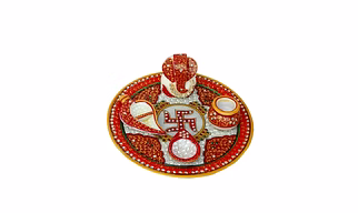 Hand Crafted Makrana Pooja Thali