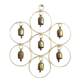 flower shaped circular frame wind chime with 7 bells