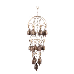 umbrella shaped frame 3 layers wind chime with 19 bells