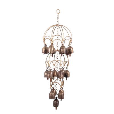 umbrella shaped frame 3 layers wind chime with 19 bells