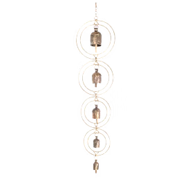 circular shaped frame wind chime with 5 bells