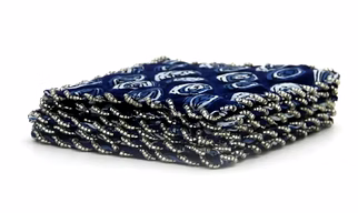 Blue Beaded Coaster Square set of 6