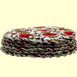 red floral beaded coaster round set of 6