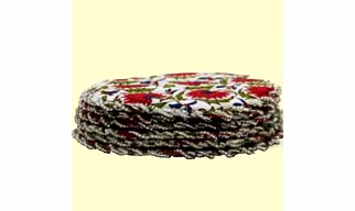Red Floral Beaded Coaster Round set of 6