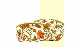 Yellow Arched Floral Toiletry Kit Set of 2