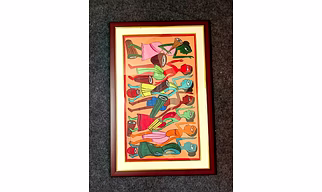 Acrylic Color Painting on Cartridge Paper - Seven Figures of Humans of Ancient Culture