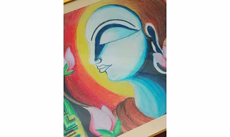 Acrylic Color Painting on Cartridge Paper - Lord Budhha