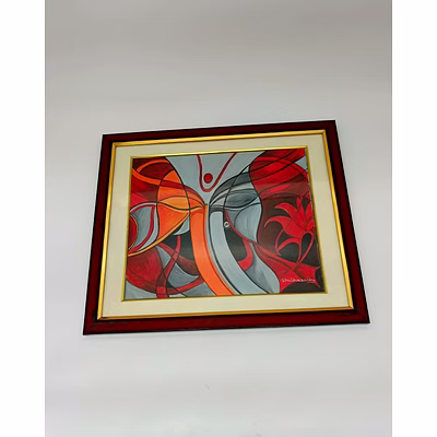 acrylic color painting on cartridge paper - lord ganesh