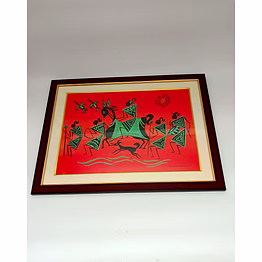 acrylic color painting on cartridge paper - warli art(maharashtra tribal art)