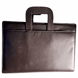 premium rexin black office handle bag with 3-ring binder & zipper for documents
