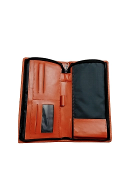 Brown Multiple ChequeBook Holder Passbook Passport Car Document Holder For Men &amp; Women-1-sm