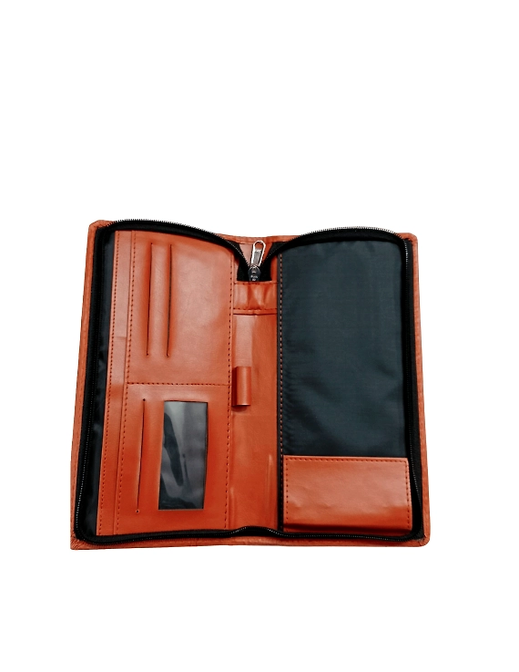 Brown Multiple ChequeBook Holder Passbook Passport Car Document Holder For Men &amp; Women-1