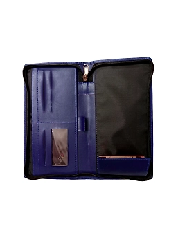 Classic Blue ChequeBook Holder Passbook Passport Car Document Holder For Men &amp; Women-1-sm