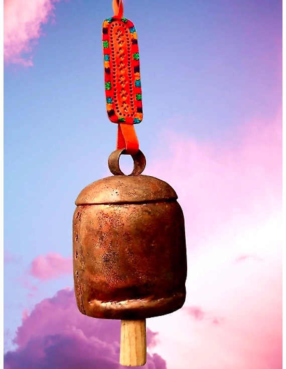 Rustic Melody Bell with Leather Belt Whim Chain-LI100