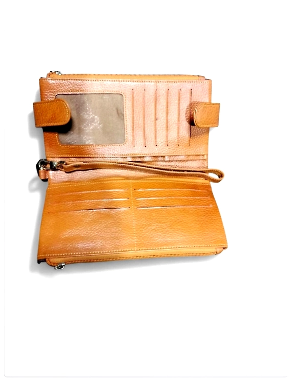 Ladies Leather Clutch with Handy Hang – Dual Lock Design-1