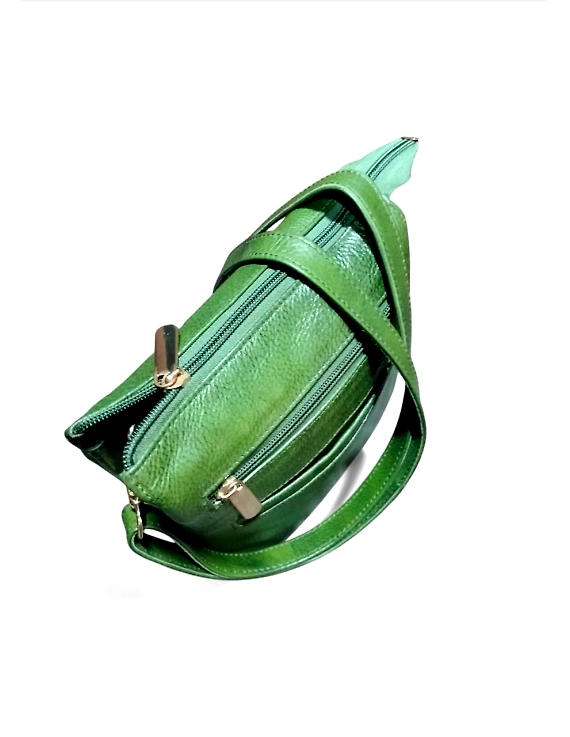 Boat Shape Hand Bag – Croco &amp; Plain Leather Combo-1