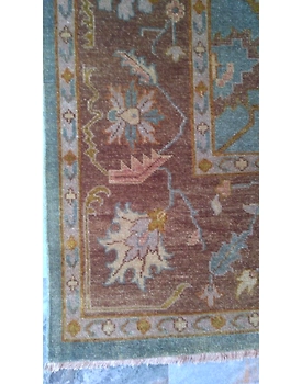 Handknotted Turkish Blue / Brown Rug 8x10 7009