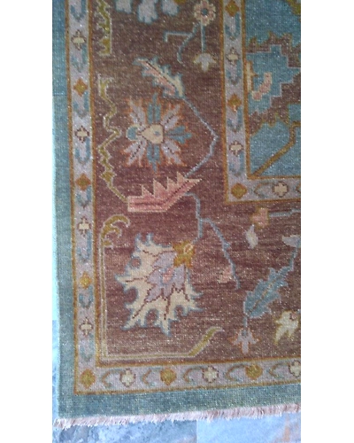 Handknotted Turkish Blue / Brown Rug 8x10 7009-7009