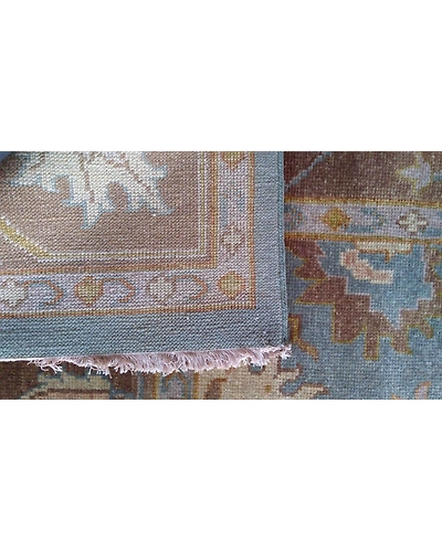 Handknotted Turkish Blue / Brown Rug 8x10 7009-Blue-8x10-5/32-1