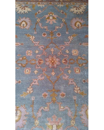 Handknotted Turkish Blue / Brown Rug 8x10 7009-Blue-8x10-5/32-4