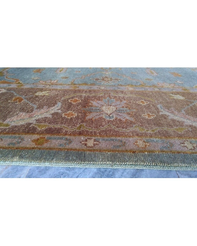 Handknotted Turkish Blue / Brown Rug 8x10 7009-Blue-8x10-5/32-5
