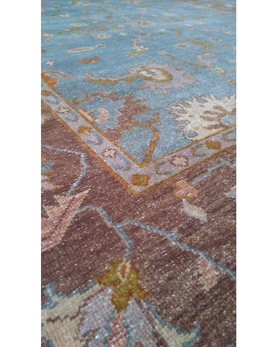 Handknotted Turkish Blue / Brown Rug 8x10 7009-Blue-8x10-5/32-7