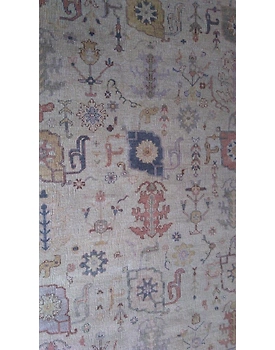 Handknotted Turkish Beige / Blue Grilled Rug 8x10 7013