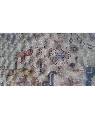 Handknotted Turkish Beige / Blue Grilled Rug 8x10 7013-Beige-8x10-6/40-2